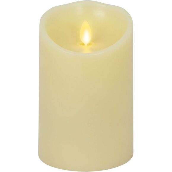 Luminara Scalloped Edge Lightweight Flameless LED Candle, 3.5" x 5" - Ivory - Picture 1 of 4